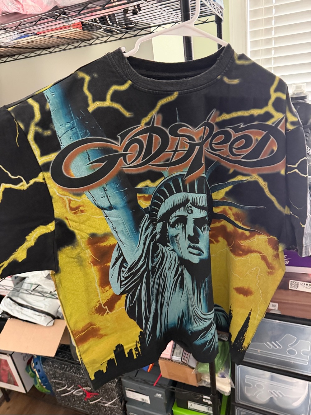 Black & Yellow Statue Graphic Short Sleeve Tee